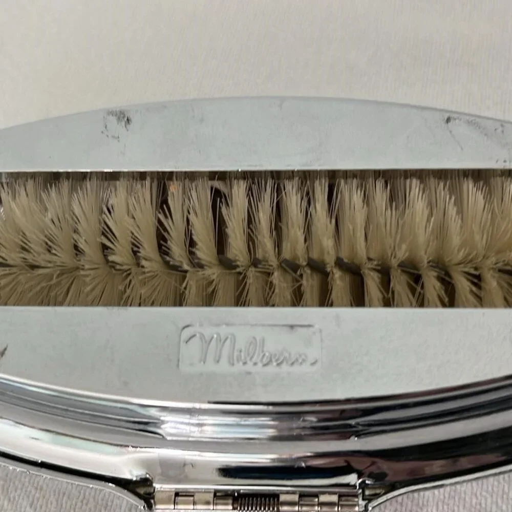Milbern Chromium Mid Century Vintage Silent Table Butler Crumb‎ Brush